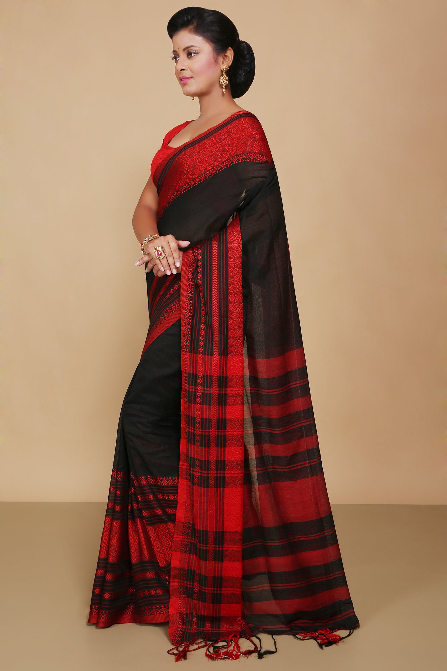 mahapar cotton saree (Black)
