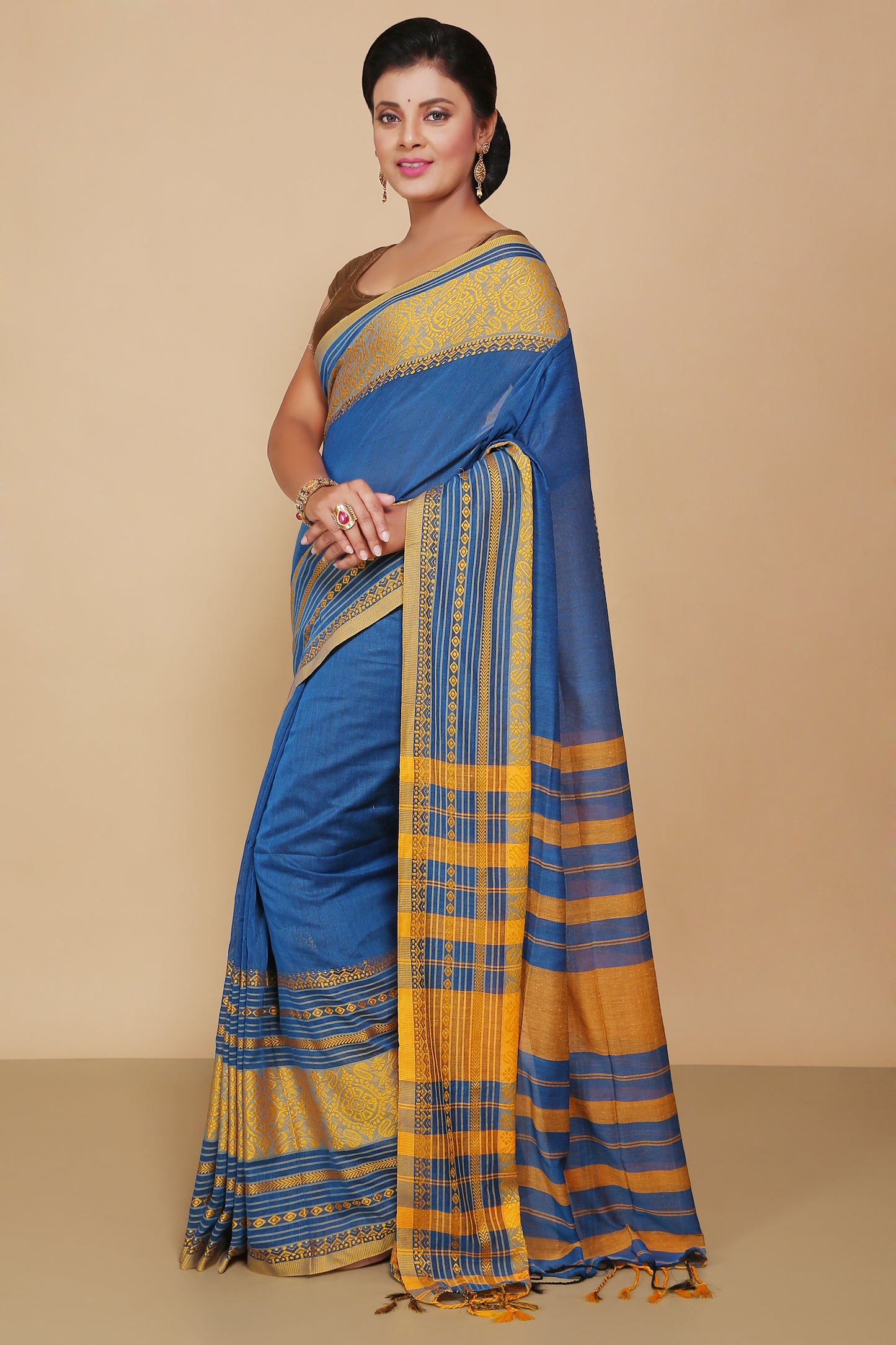 mahapar cotton saree (Turquise)