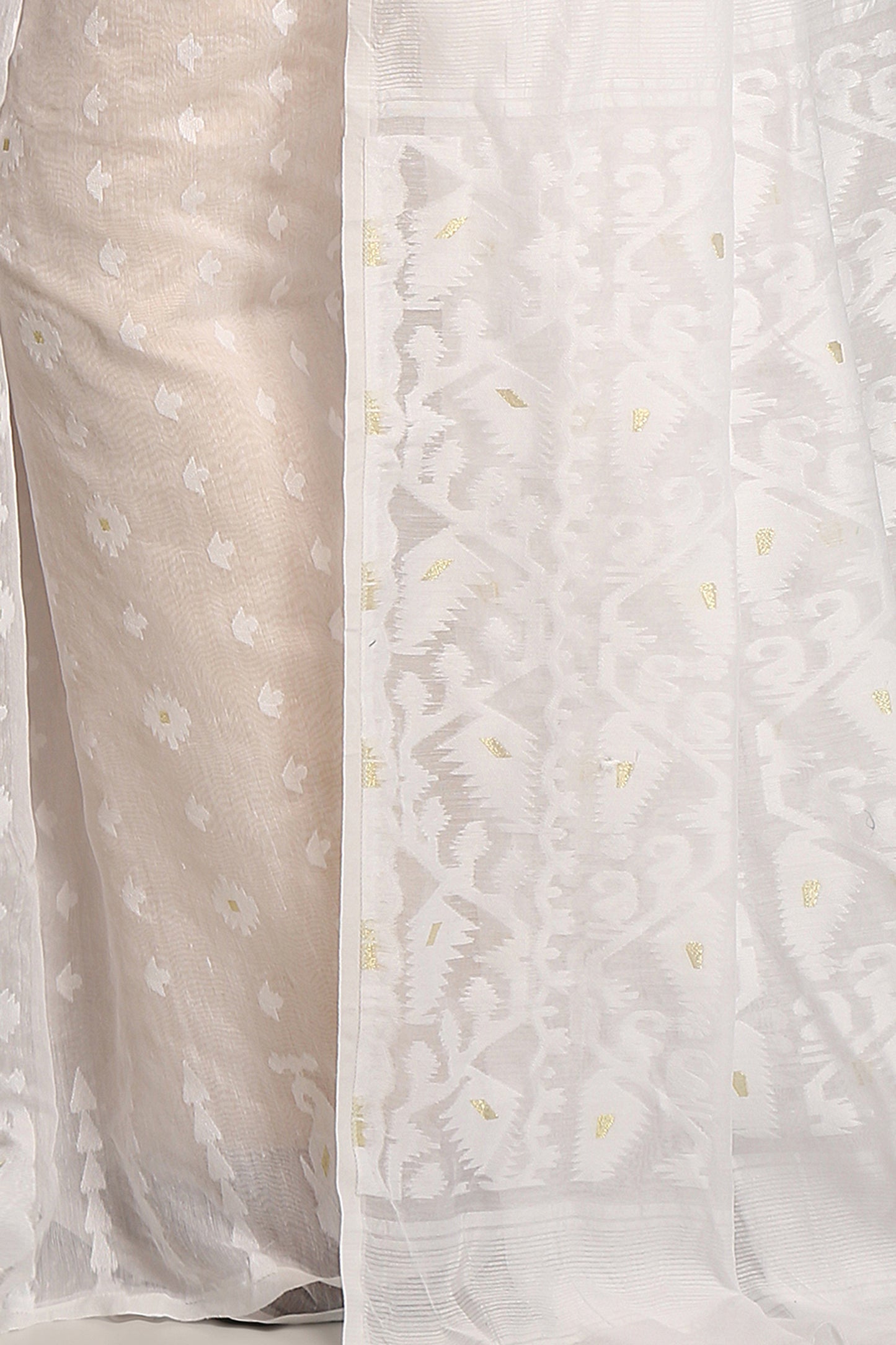 Cotton Silk Dhakai White Soft Jamdani Sarees