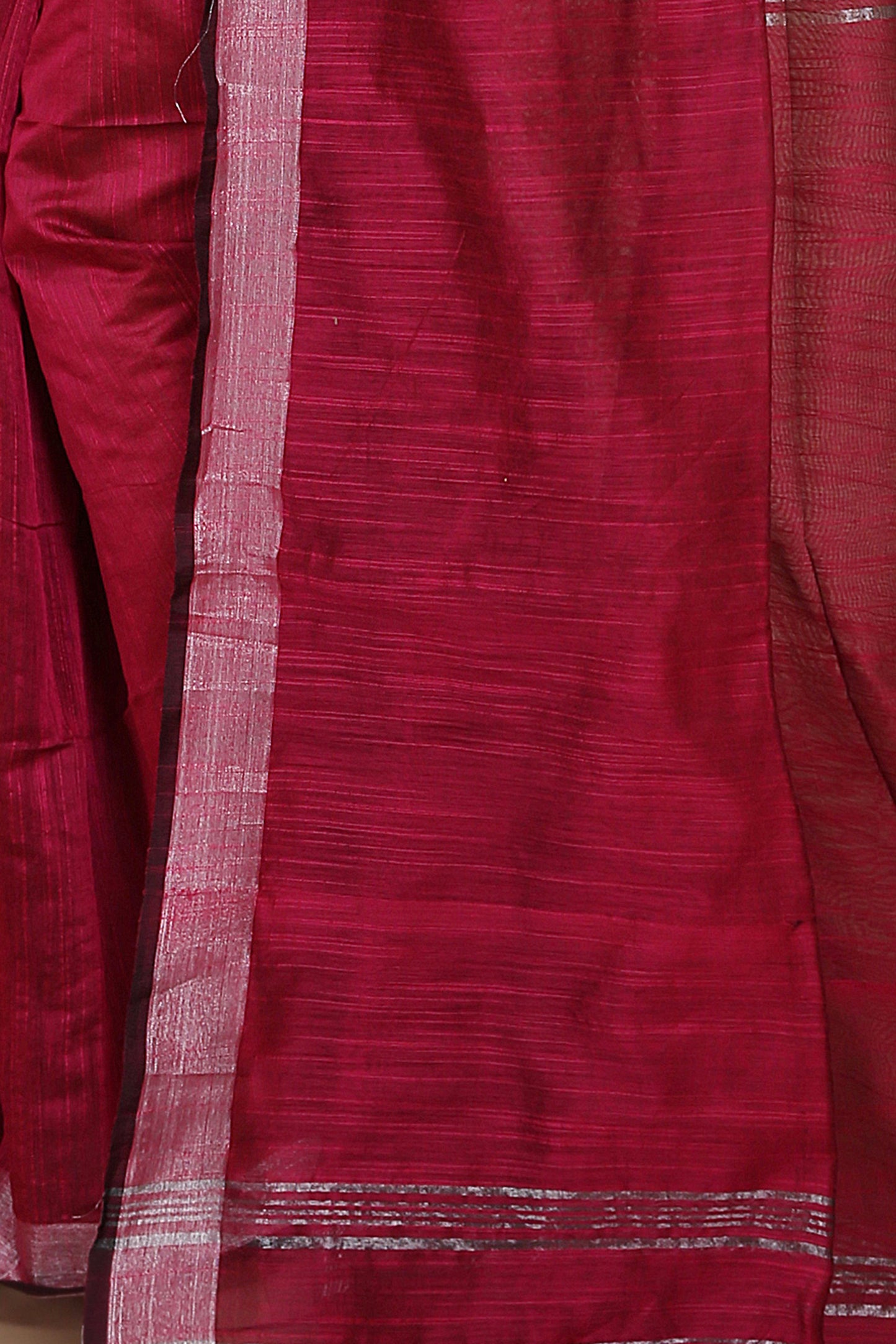 Traditional Indian Weaving Anchal Jari Cotton Check Saree With Blouse Piece (Pink)