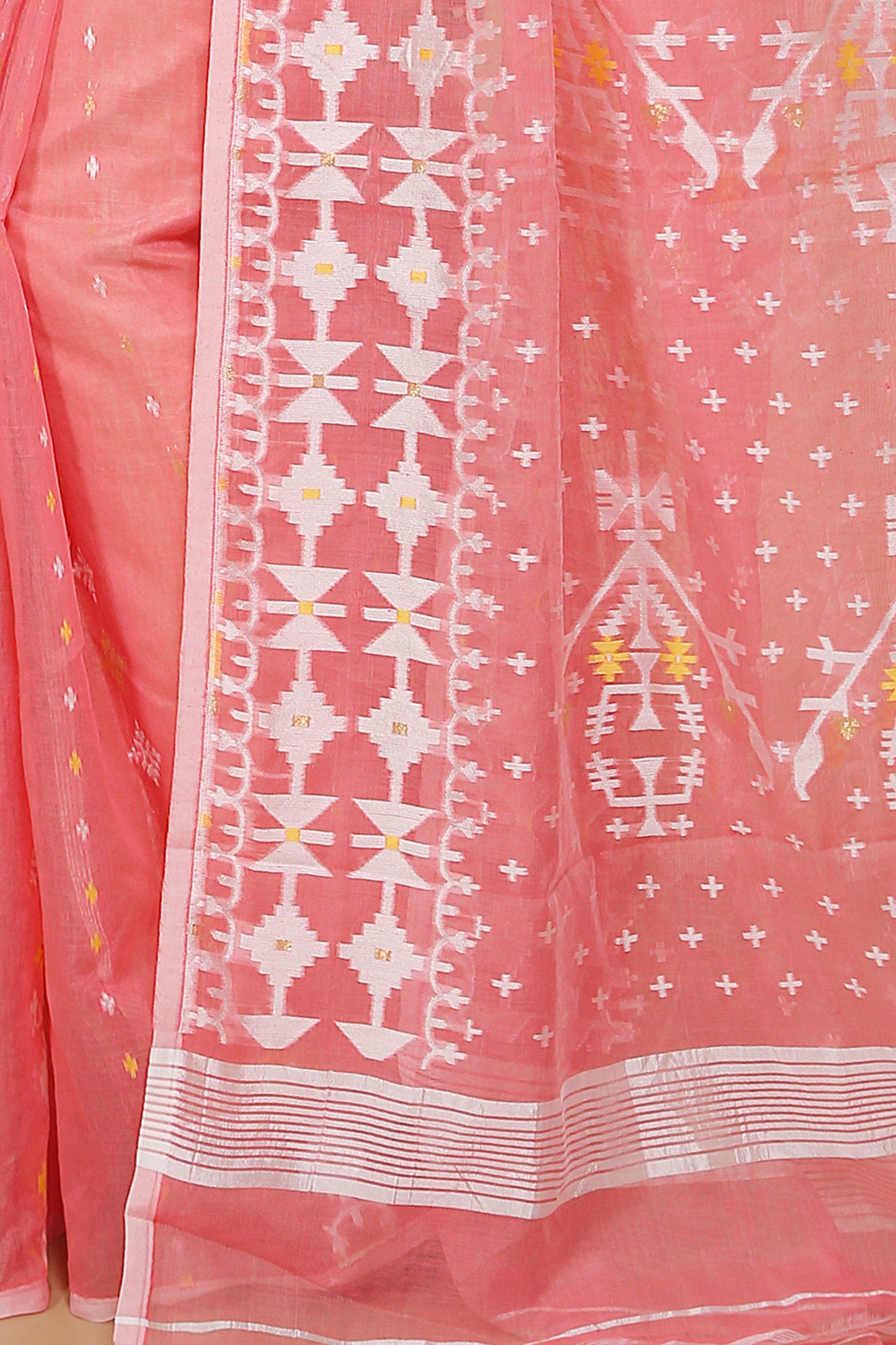 Mina work dhakai jamdani saree (Pink)