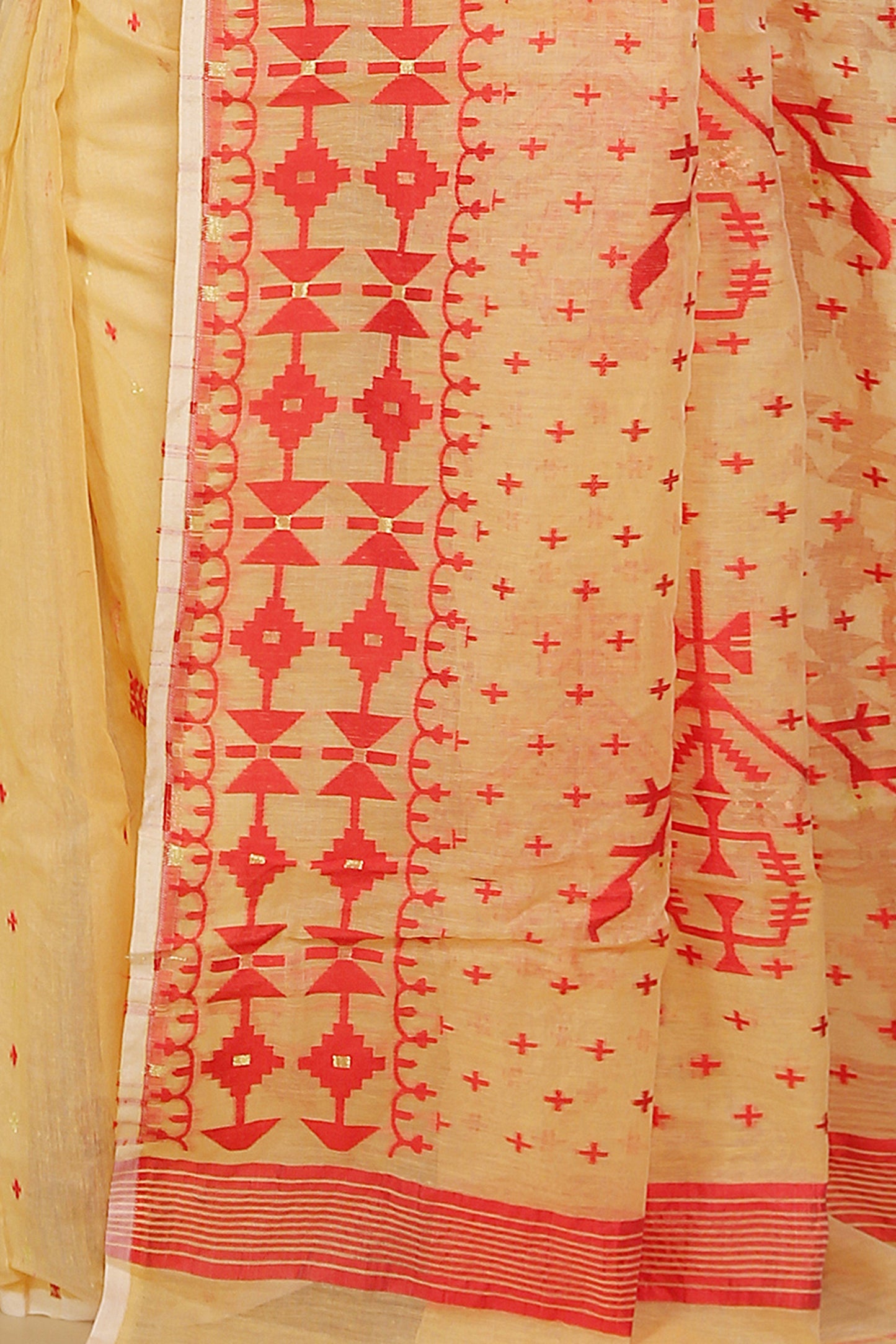 Mina work dhakai jamdani saree (Beige)