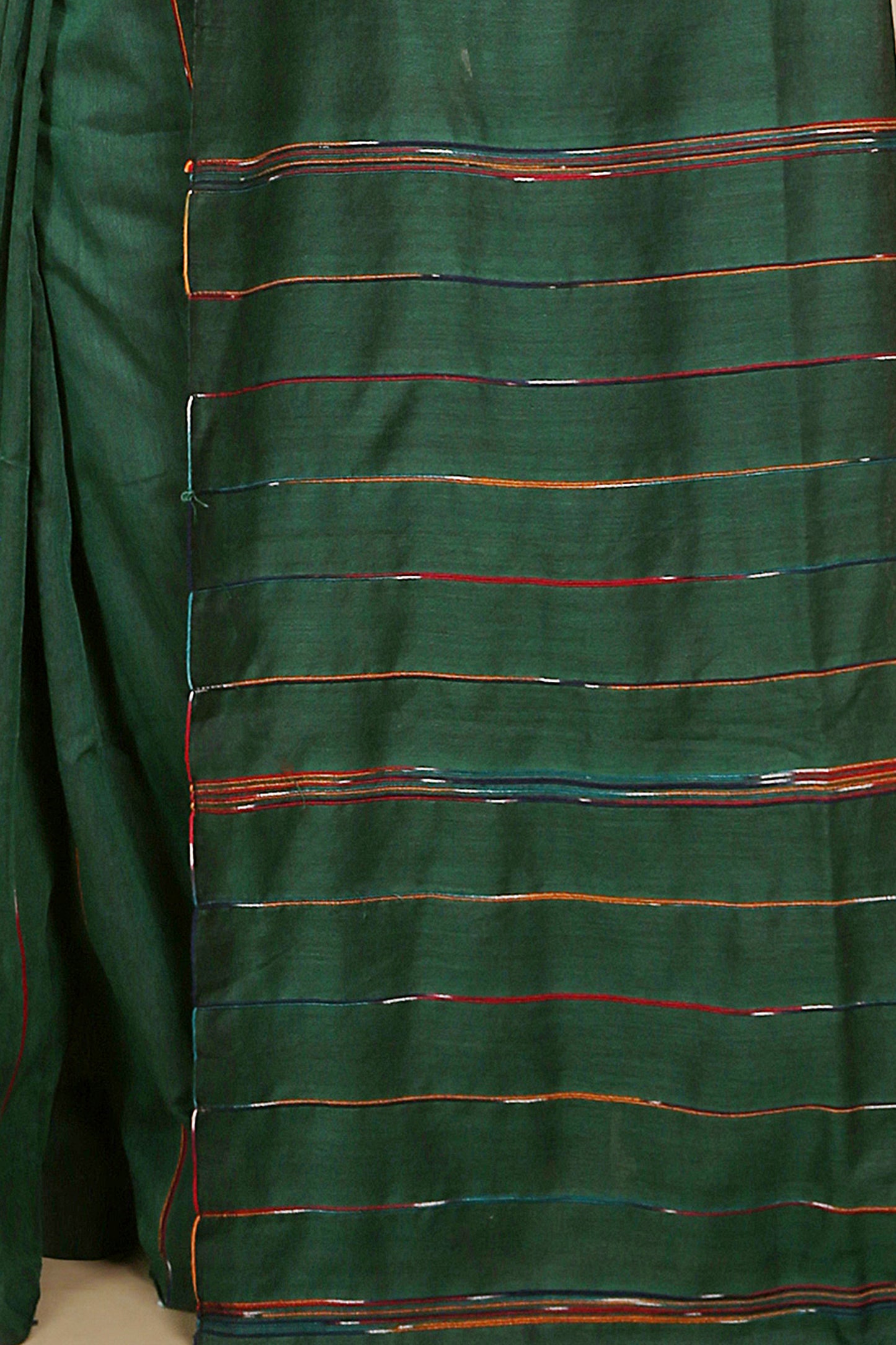 Traditional Khes Cotton Saree With Blouse Piece (Green)