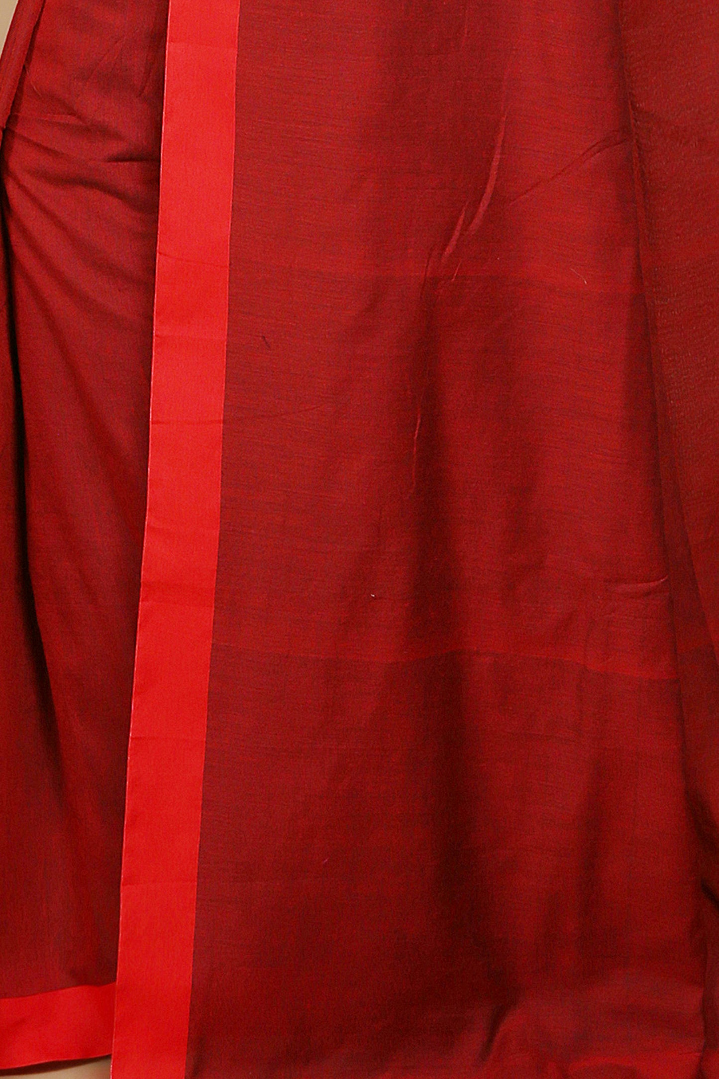 Handloom Cotton Border molmol Saree With Blouse Piece (Maroon)