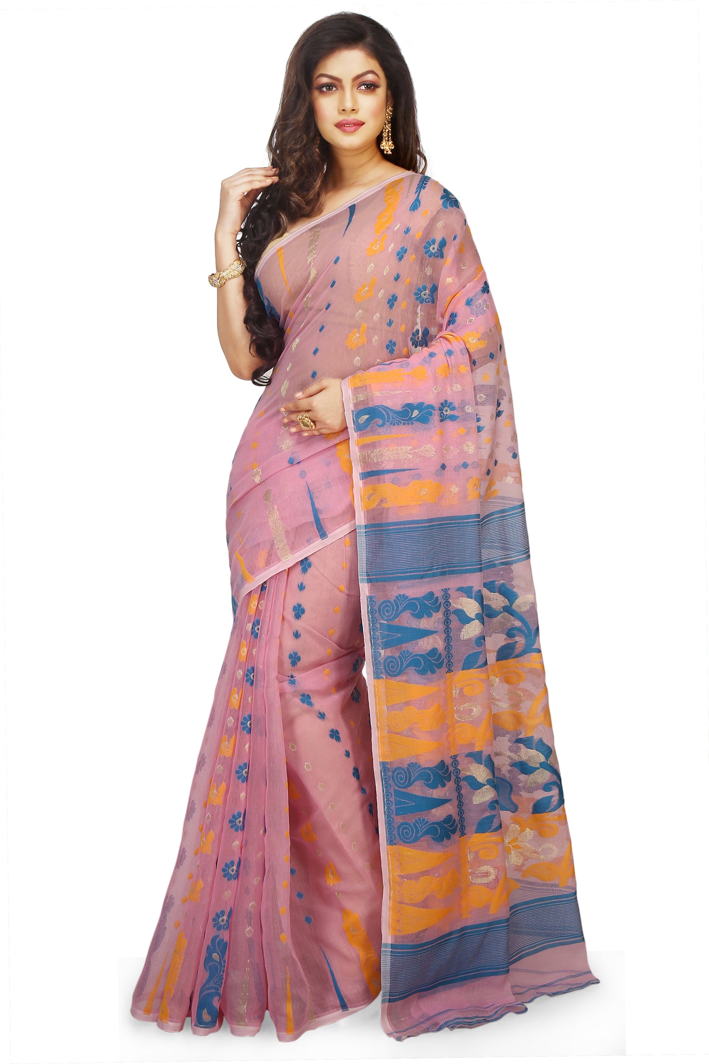 Exclusive Soft Dhakai Padma Pata Jamdani Sarees (Pink)