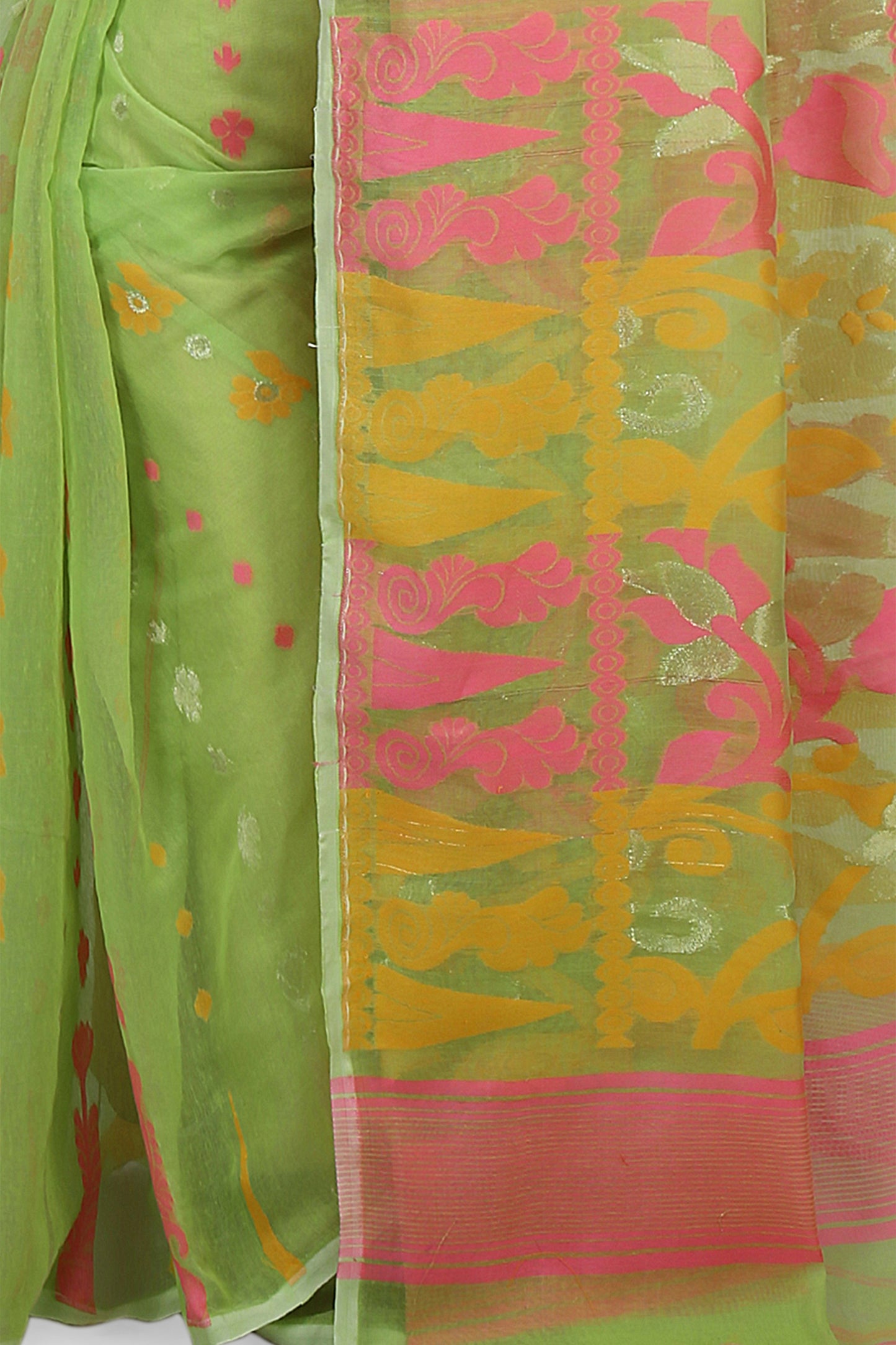 Exclusive Soft Dhakai Padma Pata Jamdani Sarees (Green)