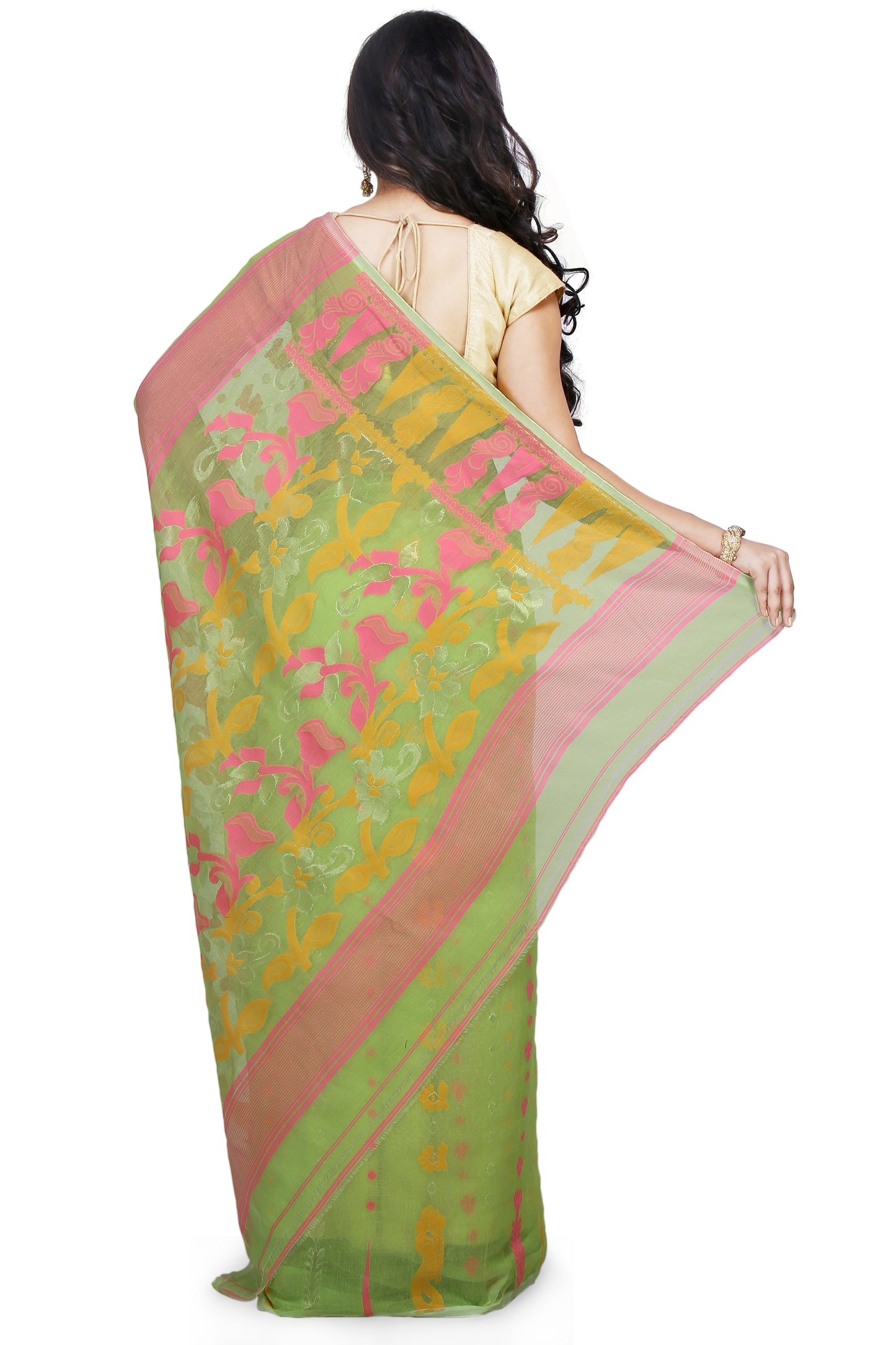 Exclusive Soft Dhakai Padma Pata Jamdani Sarees (Green)