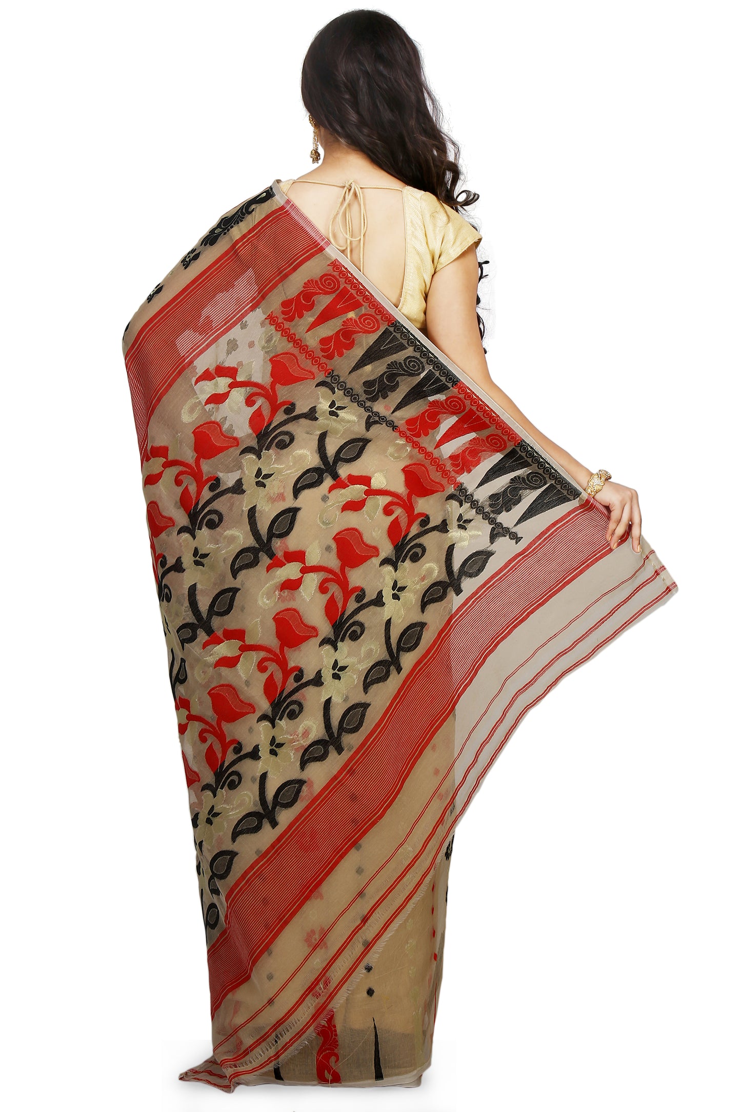 Exclusive Soft Dhakai Padma Pata Jamdani Sarees (Beige)