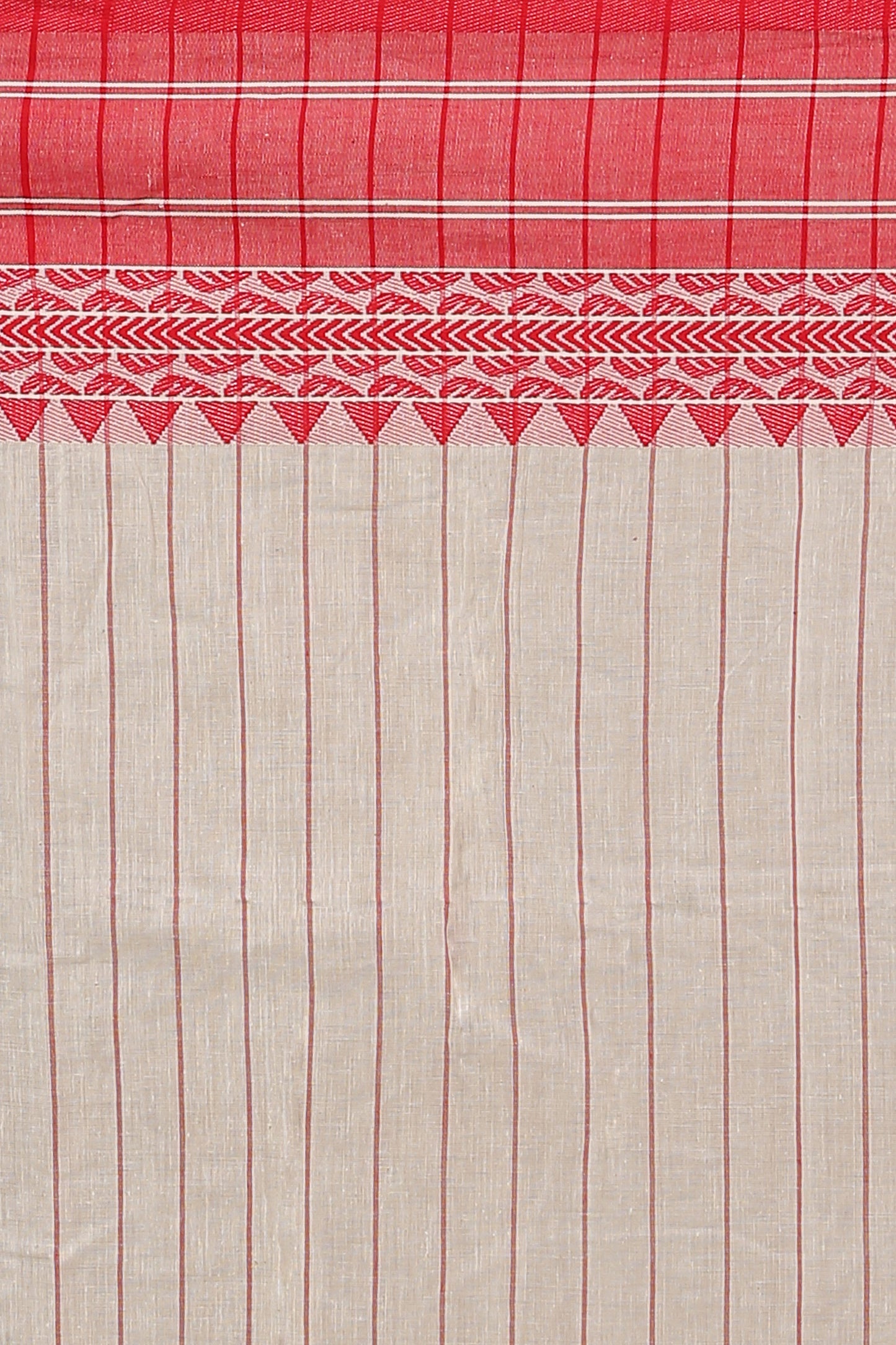 Pure traditional Tangail weaving pattern saree (White Red)